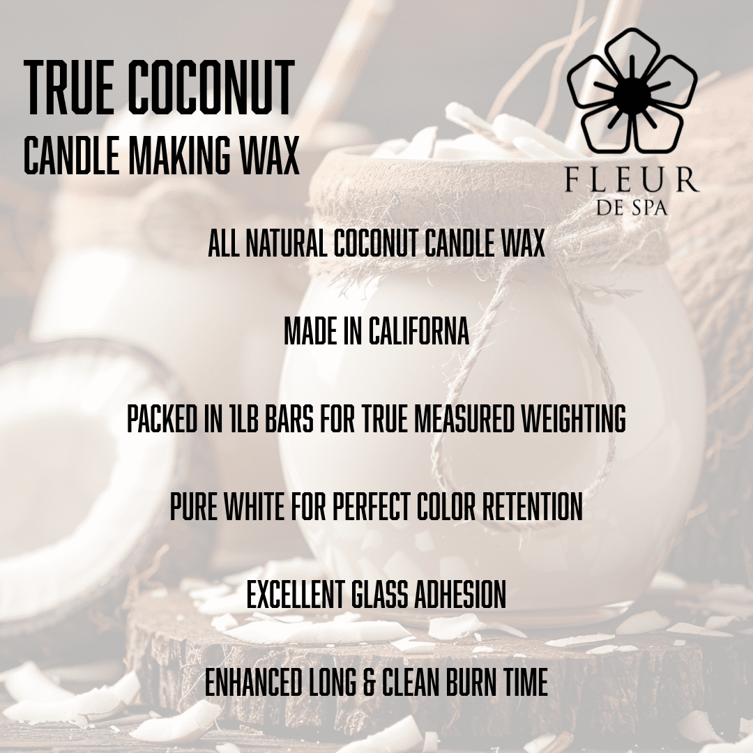 Fleur De Spa True Coconut - Candle Making Wax - All natural coconut blend made in USA