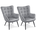 thumbnail image 2 of Yaheetech Contemporary Faux Leather Accent Chair for Living Room, Gray, 2 of 9