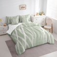 thumbnail image 3 of Homewish Abstract Geometric Striped 7-Piece Bedding Comforter Set,Painting Line Pattern King Bedding Sets,Green White Bed Sheets For Kids,Super Cozy Room Decor Reversible, 3 of 8