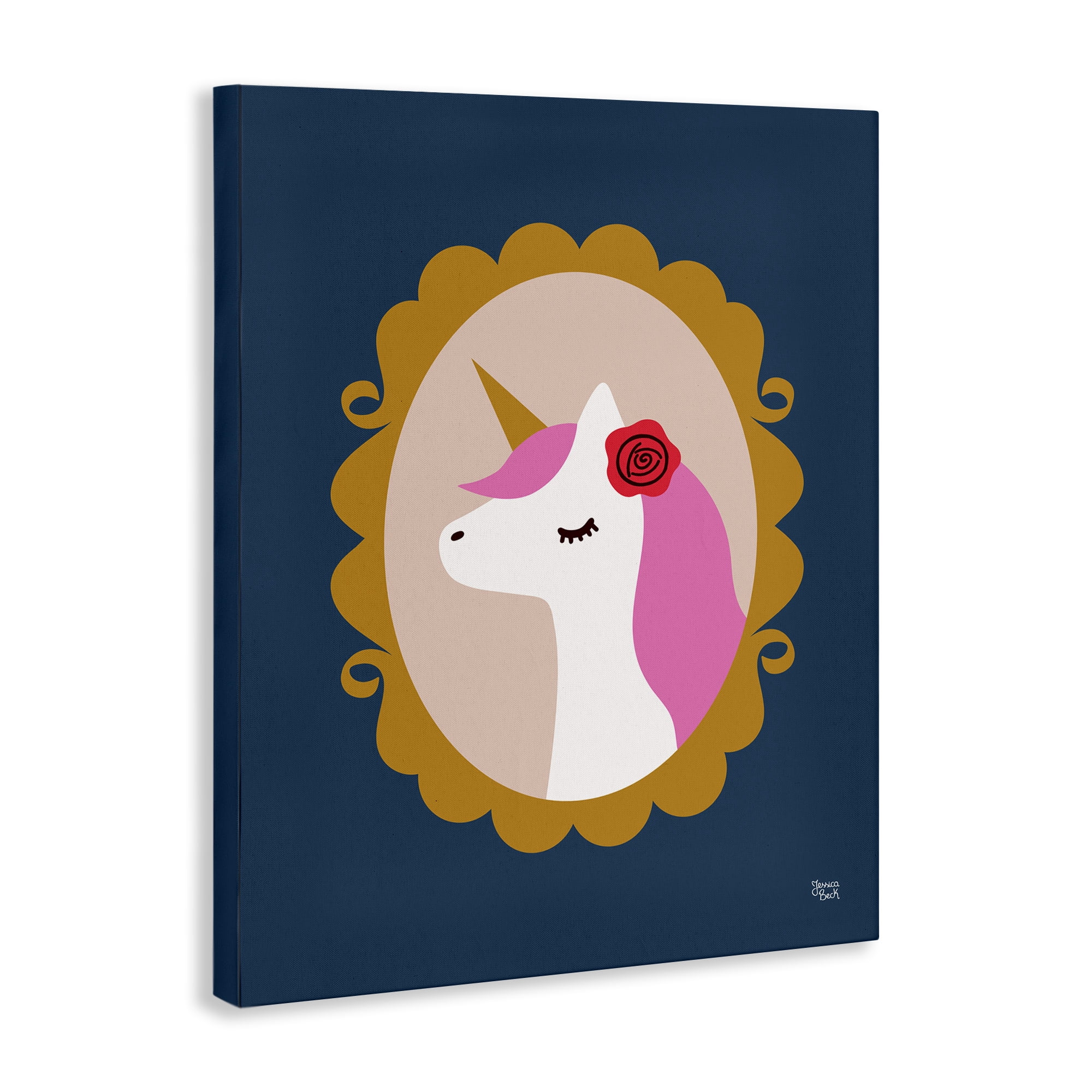 Stupell Industries Chic Unicorn Portrait Fantasy & Sci-Fi Painting Wrapped Canvas Art Print Wall Art, 24 x 30