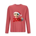 thumbnail image 2 of GuangCheng Christmas Shirts for Men Crew Neck,Long Sleeve Tops,Printed,Pullover,Baggy,Bottom,Tees,Comfy Loose Piece,Red,Size XL, 2 of 3
