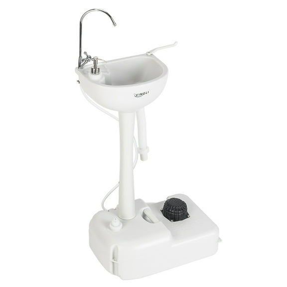 VINGLI Upgraded Portable Sink| Rolling Hand Wash Basin Stand, Perfect for Garden/Camping/Outdoor Events/Gatherings/Worksite/RV/Indoor