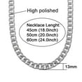 thumbnail image 3 of Male Cuban Chain Necklace Bracelet Set Zircon Silver Men Teen Jewelry 13MM 20inch, 3 of 5