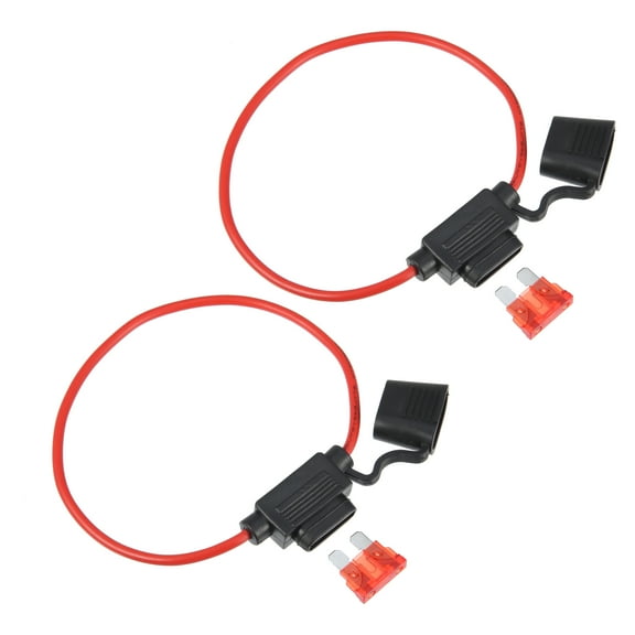2 Set DC 32V 14 Gauge Car in Line ATC  Blade Style Inline Fuse Holder with 10A Fuses