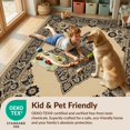 thumbnail image 4 of Design&I 5'x7' Washable Area Rug Vintage Center Large Faded Border Traditional Symmetrical Layout for Dining Room, Under Table, Home Office, Snag-Free, Skid-Resistant, 4 of 7