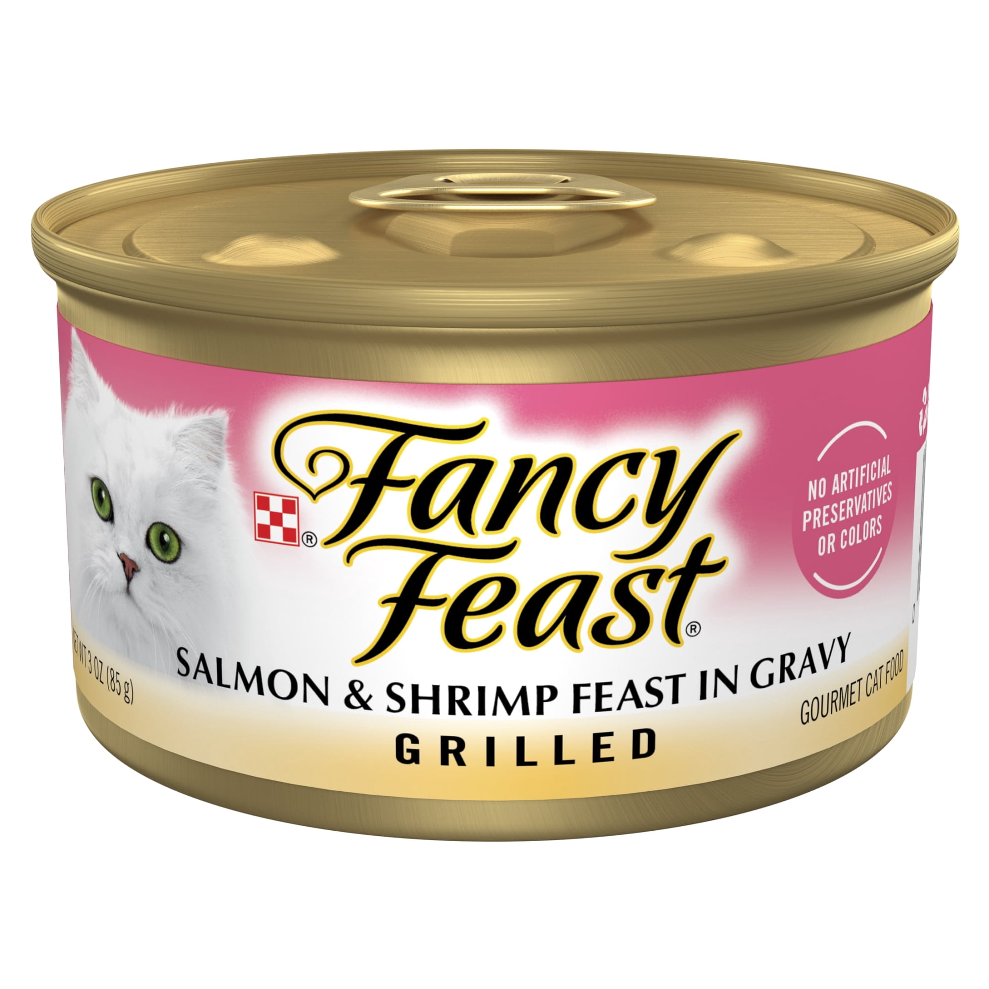 Purina Fancy Feast Salmon & Shrimp in Gravy Grilled Wet Cat Food, 3 oz Cans (24 Pack)