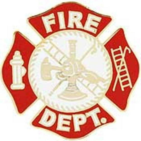 Fire Dept Maltese Cross Firefighter Collar Lapel Scramble Lapel Pin Single Pin