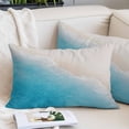 thumbnail image 2 of Summer Beaches Throw Pillow Covers Casual Oceans Artistic Sea Waves Coastal Landscape Decorative Lumbar Pillow Cover Rectangle Cushion Case for Sofa Couch Bed Living Room Bedroom 20 X 36 Inches, 2 of 9