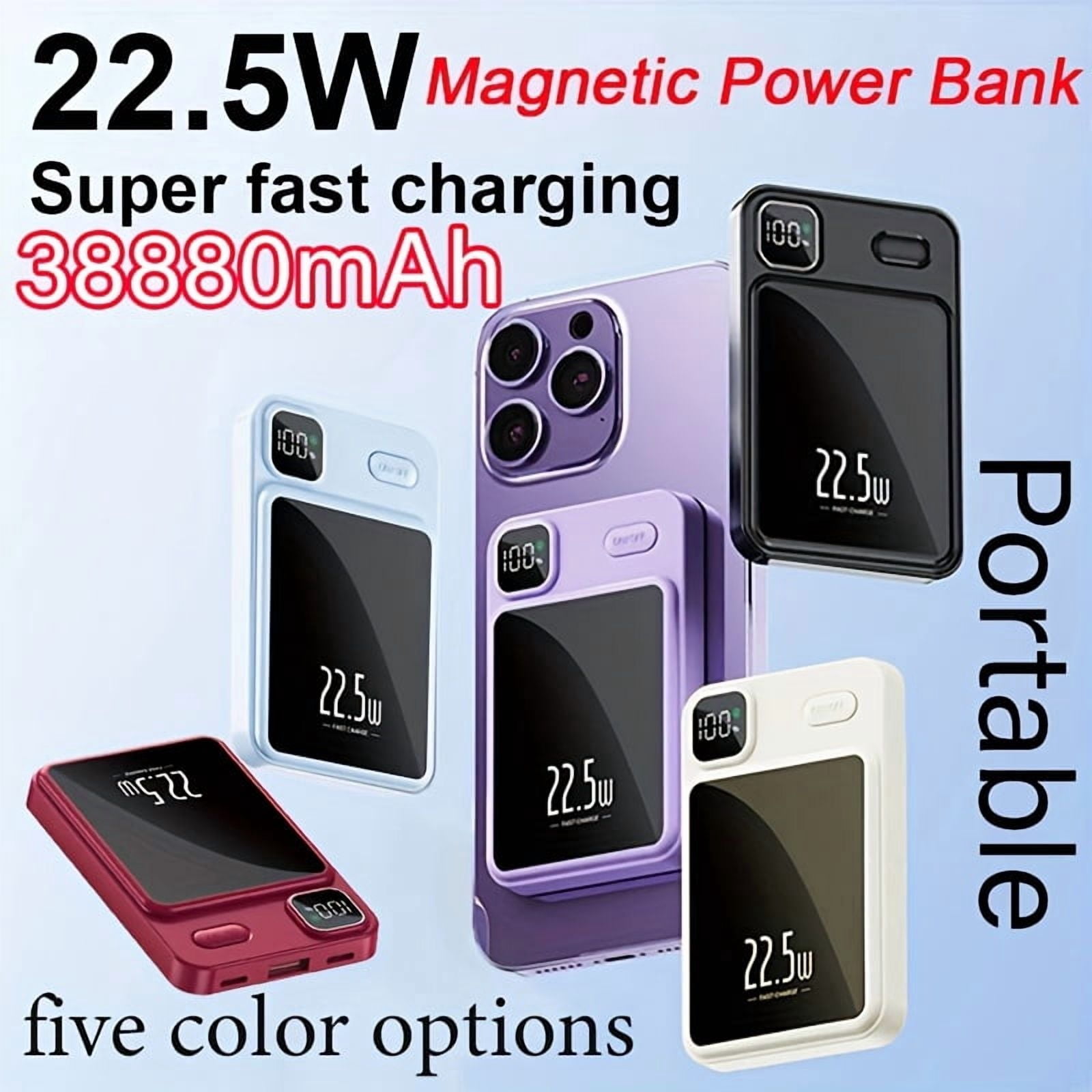 Magnetic Power Bank 38880mAh 22.5W Fast Wireless Charging for iPhone 15 14 13 12 Pro Max & Android Phones, Portable Outdoor Mobile Power Bank Gift