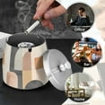 thumbnail image 4 of Yayeee Ashtray with Lid for Cigarette Smokeless Stainless Steel Home Ash Holder, Abstract Shapes, 4 of 7
