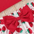 thumbnail image 5 of Toddler Girl Summer Outfit For 2-3 Years Toddler Baby Girl Clothes Summer Outfits Ruffle Sleeveless Linen Shirt Kid Short Set For Girl Red Toddler Girl Gift 2PCS Set, 5 of 8