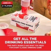 Buzzed Drinking Pong Bundle Game Kit, Outdoor Tailgate Games for Adults with 10+ Games