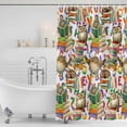 thumbnail image 2 of Owls Book Shower Curtain, Waterproof Shower Curtains for Bathroom, Funny Cartoon Animal Colorful Text Art Washable Fabric Bathtub Curtain Set Bath Decor with 12 Hooks Long 72"x84", 2 of 6