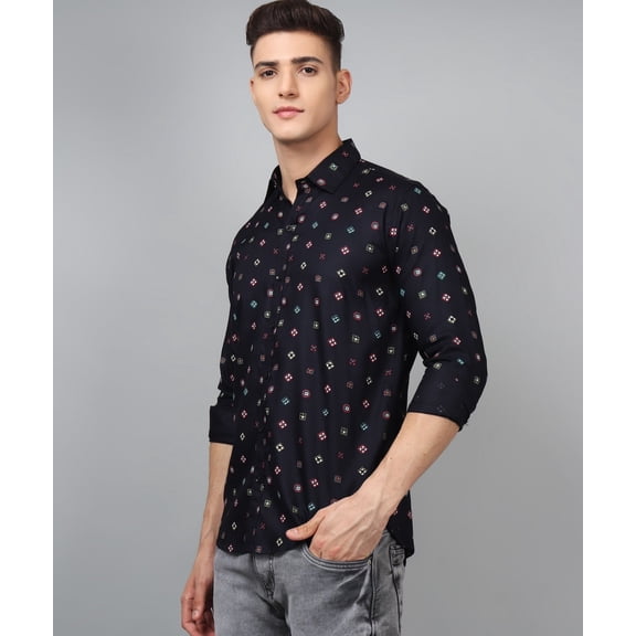 Fashionable Trybuy Premium Printed Cotton Casual Shirt for Men