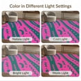 thumbnail image 7 of ODIKA 9'x12' Hot Pink Diagonal Striped Washable Area Rug Bold Contemporary Abstract Geometric With Zigzag Lines Dots Curved for Master Suite, California King, Under Bed, Non-Shedding, Easy Care, 7 of 7
