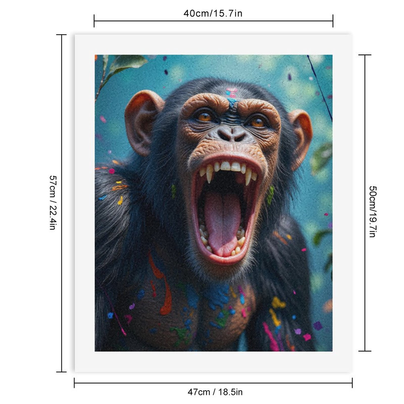 Paint By Numbers Kit for Adults Beginner - Chimpanzee Colorful Expression Art DIY Canvas Painting Kits for Adults, Frameless Paint By Number for Adults for Home Wall Decor 16x20 Inch