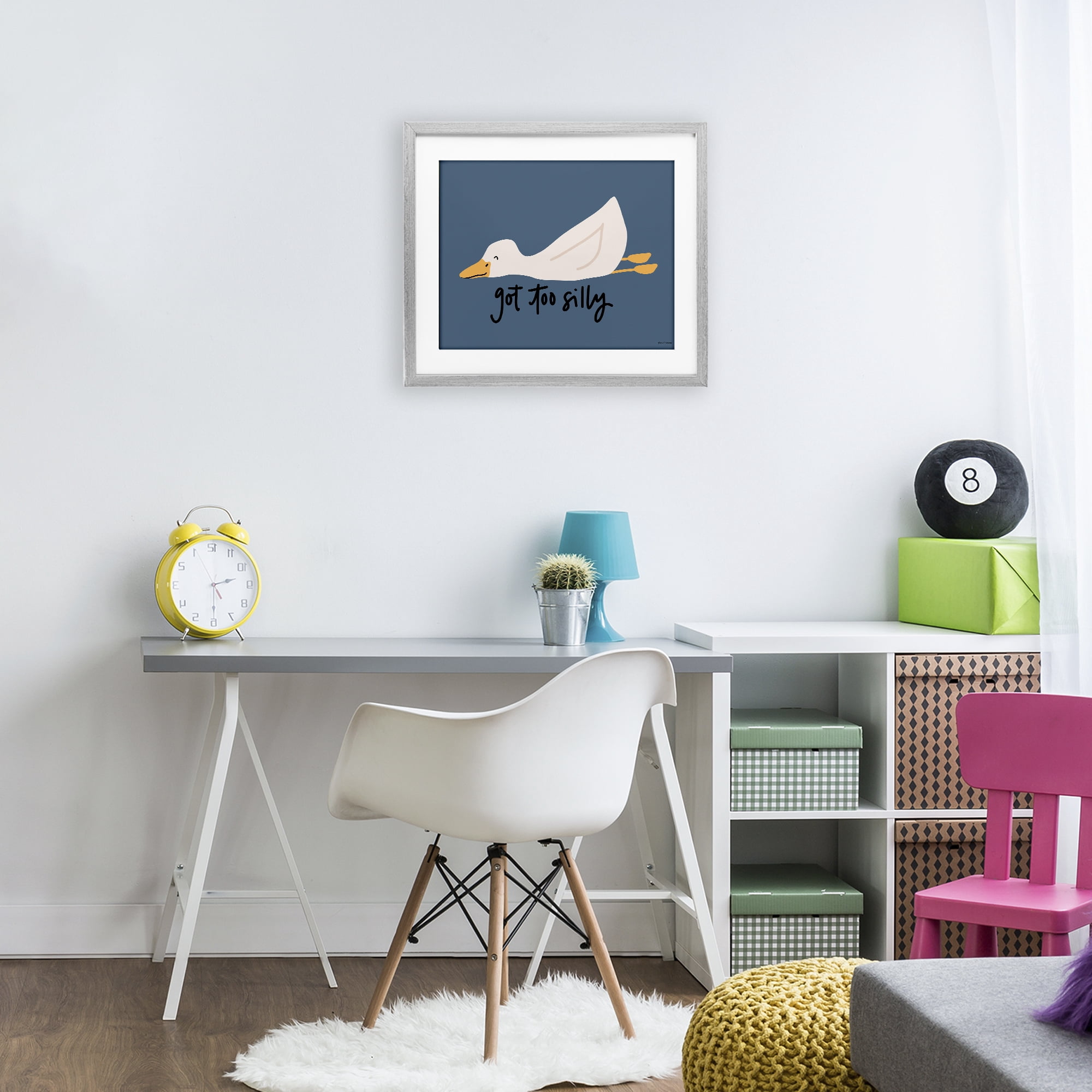 Stupell Industries Got Too Silly Duck Gray Framed Print Under Glass, design by Rachel Nieman