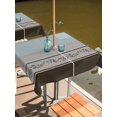 thumbnail image 2 of Outdoor Tablecloth with Umbrella Hole for Patio/Picnic/Party/Camping, Aqua Floral Waterproof Table Cloth Square Cover Washable, Modern Farmhouse Leaves Brown Striped (60"x 60"), 2 of 8
