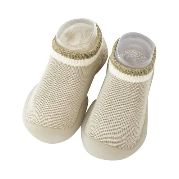 Baby Shoes Size 19 For 6 Months-12 Months Autumn Children Boys And Floor Sports Socks Solid Color Light And Comfortable Toddler Sneakers Beige