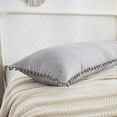 thumbnail image 3 of Move Over Light Grey Body Pillow Cover 20x54 inches Boho Chic Pom Poms Fringe Pattern Body Pillowcase 100% Washed Microfiber, 3 of 8