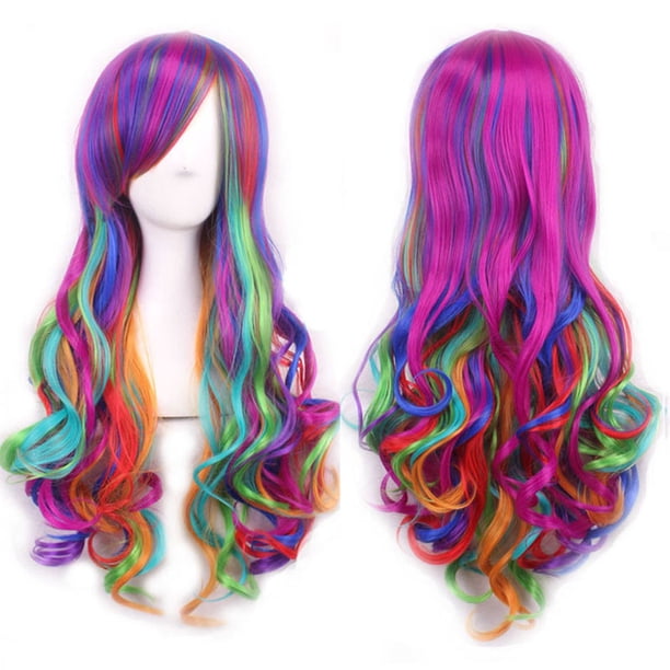 Fiudx Peluca Sintética Ondulada, Larga y Rizada, para Cosplay, Moda Sexy, Extensiones de Cabello para Mujer