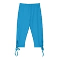 thumbnail image 3 of Girls Stretchy Capri Leggings Summer Solid Color Casual Yoga Beach Workout Pants Clothes, 3 of 3