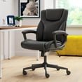 thumbnail image 3 of Serta 24.25 in. Executive Chair with Swivel & Lumbar Support, 250 lb. Capacity, Black, 3 of 14