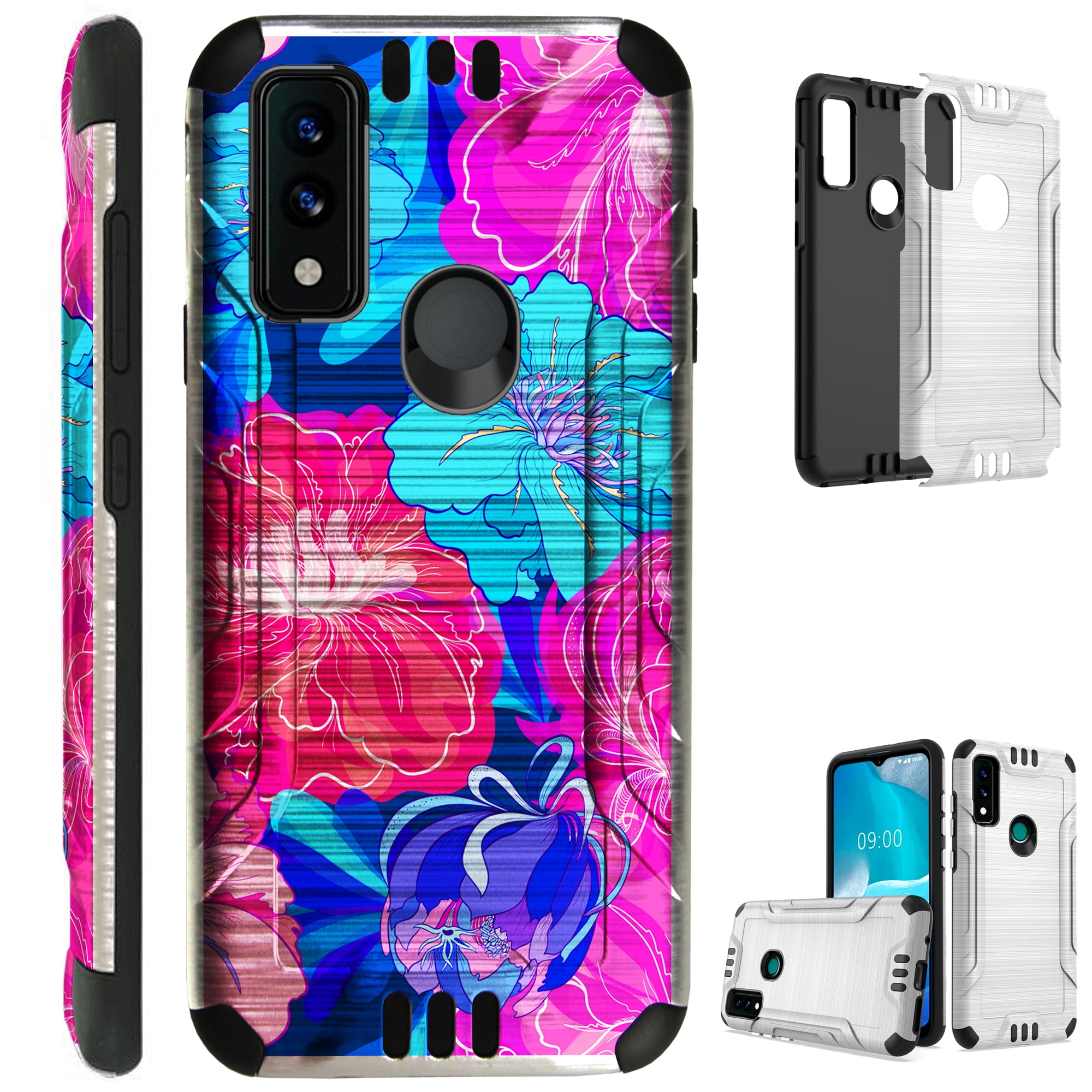 Compatible with AT&T Maestro 3 Brushed Metal Texture Hybrid Silver ...