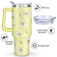 thumbnail image 3 of 40oz Daisy Tumbler with Handle & Straw, Stainless Steel Insulated Cup, Leak Proof Travel Mug, Keeps Drinks Hot/Cold, Nurse Coffee Cup, Gifts for Women Men, 3 of 7
