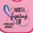 thumbnail image 4 of Inktastic Thyroid Cancer Awareness Pink, Blue, Teal Heart Ribbon Boys or Girls Baby Bib, 4 of 4