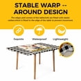 thumbnail image 4 of Pig Sunflowers Table Cloths for 4 Foot Rectangle Tables, Yellow Floral Black White Checkered Rustic Patio Waterproof Elastic Fitted Tablecloths, Washable Rectangular Table Cover for Camping, 4 of 8