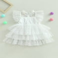 thumbnail image 4 of Robe pour Filles Enfants en Bas Âge à Pois Manches Volantes Robe Princesse Décontractée, 4 of 9