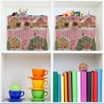 thumbnail image 6 of Yayeee 2 Pack Canvas Storage Basket with Handles for Shelves Fabric Bins Closet Organizer, Pink Christmas House, 6 of 8