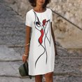 thumbnail image 2 of Vestido informal de manga corta con estampado de temperamento informal con cuello redondo para mujer Wmkox8yi  FGJ1836, 2 of 8