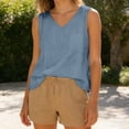 thumbnail image 6 of Turilly New Arrivals Womens V-Neck Sleeveless Top Fashion Ladies Solid Color Casual Tanks with Front Pocket, 6 of 6