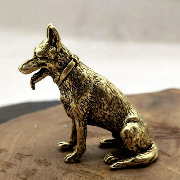 Brass Small Dog Statue Animal Figurine Home Decor Shelf Decor Gift for Pet Lovers