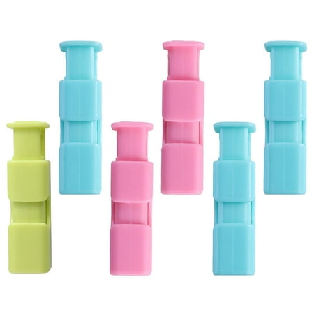 

6pcs Food Sealing Clip Plastic Bag Clips Squeeze and Lock Sealer Fresh-Keeping Clamp (Random Color)