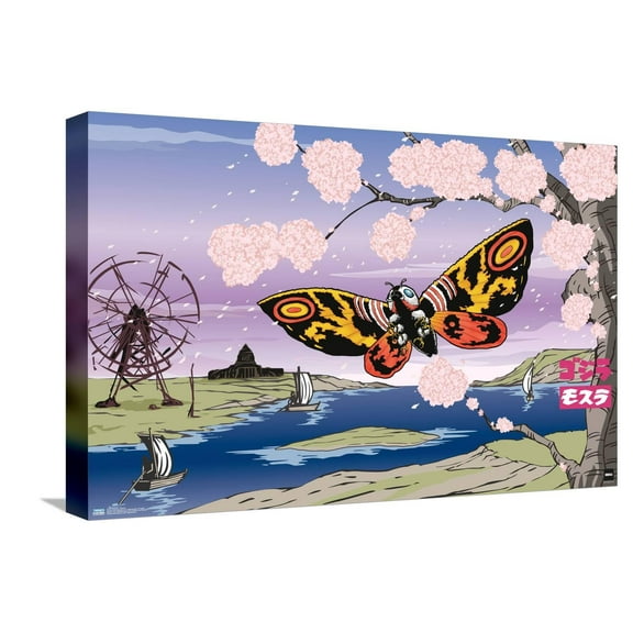 Godzilla - Mothra Canvas Wall Poster, 14.725" x 22.375"
