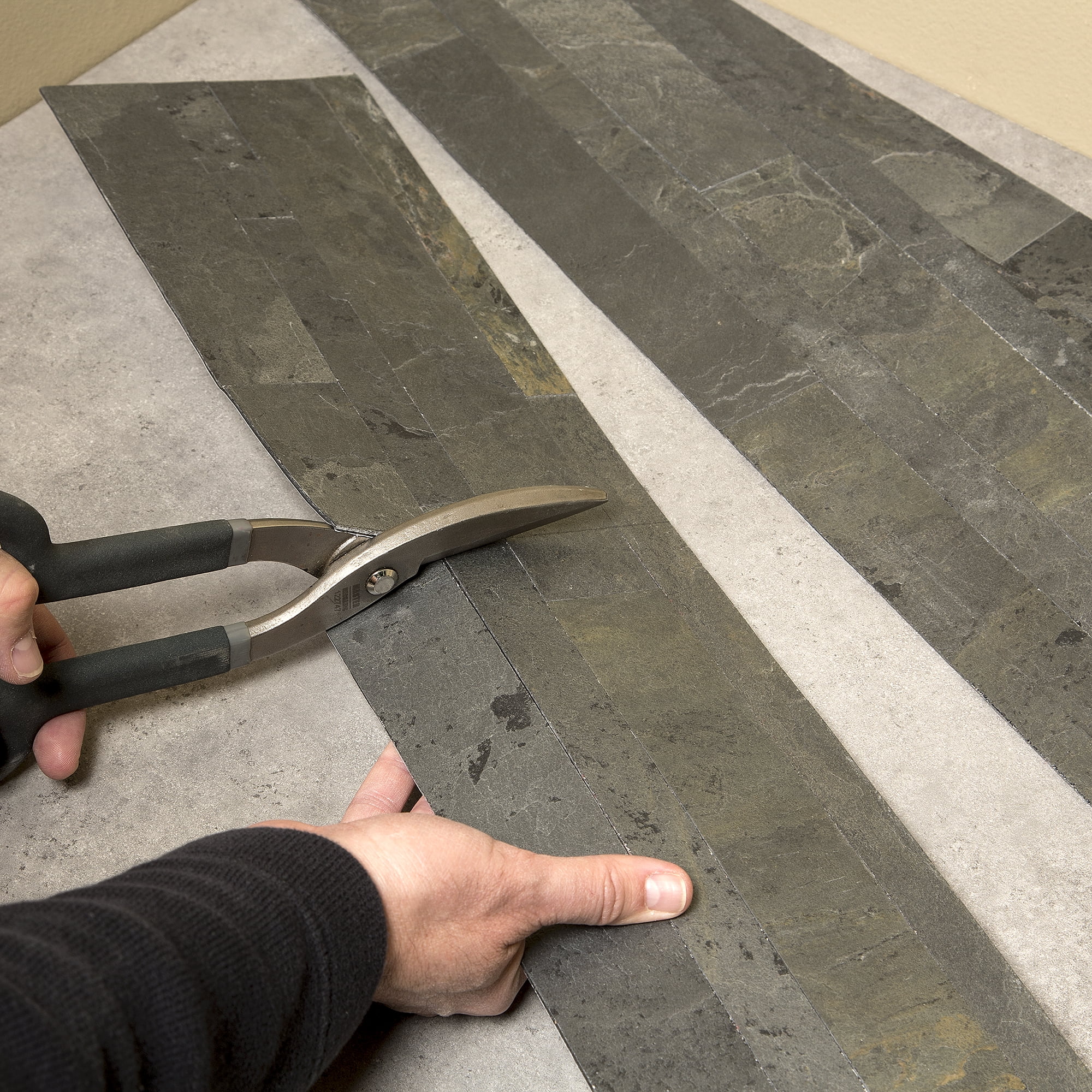 Aspect Peel and Stick Stone Overlay Kitchen Backsplash - Iron Slate(Approx. 15 sq ft Kit)