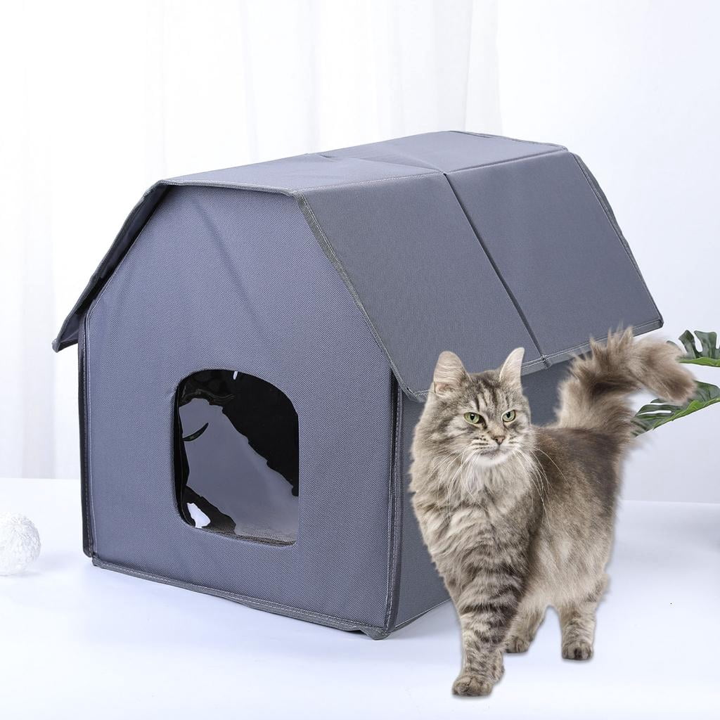 AOOOWER Weatherproof Outdoor Cats House Easy Assembly Insulated for Winter Warm House Waterproof Cats House Outdoor