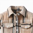 thumbnail image 4 of YIWULA Toddler Long Sleeve Plaid Jacket Baby Boys Girls Button Down Flannel Thick Shirt Fall Winter Coat for Kid(7-8 Years,Khaki), 4 of 5