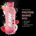 thumbnail image 3 of Raw Nutrition Ready-to-Drink Protein Shake, Strawberry Milkshake, 12 fl oz, 12 pack, 3 of 6