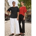 thumbnail image 5 of MOYIKO Women Casual Ruffle Half Sleeve Summer tops Crewneck Eyelet Shirts Flowy Dressy Tunic Blouses, 5 of 7