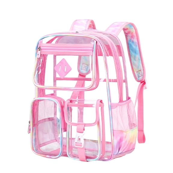 Clear Backpack for School, Waterproof Large Capacity Backpack Transparent Shoulder Rucksack for Commute Travel Office Daily Use