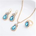 thumbnail image 2 of ATTOE Hot Water Drop gem Jewelry Set Necklace Ear Ring Ring Three-Piece Set (Color : C), 2 of 2