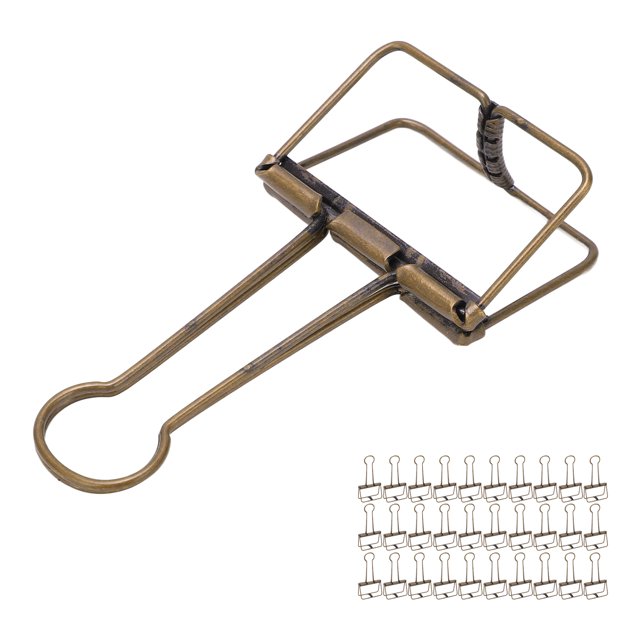 Wire Binder Clips, 30Pcs Strong Clamping Paper Clamps For Papers Black,Bronze,Purple Bronze