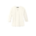 thumbnail image 3 of MERCER+METTLE Women's Stretch Crepe 3/4-Sleeve Blouse | Women's Lightweight Dressy Top, Business Casual Shirt for Work - Ivory Chiffon XL, 3 of 4