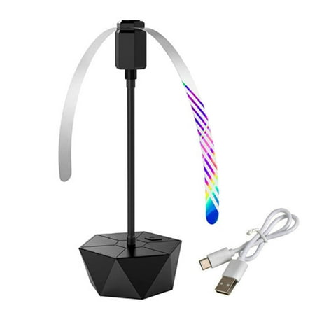 

YAOMOBB Reflective Pattern Fan for Flies Fly Portable 360 Degrees Rotation USB Powered Retractable Adjustable Pole Physical for Camping Picnic