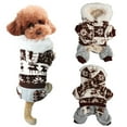 thumbnail image 4 of Dog Winter Jacket, Loose Collar And Chest Snowflake Elk Pattern Christmas Dog Hooded Coat Soft And Comfortable  For Small Medium Dogs For Outdoor Coffee M, 4 of 8