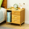 thumbnail image 4 of MoNiBloom Bamboo 3 Tiers 3 Drawers Beside Table, Modern Nightstand, Natural, for Bedroom, 4 of 10